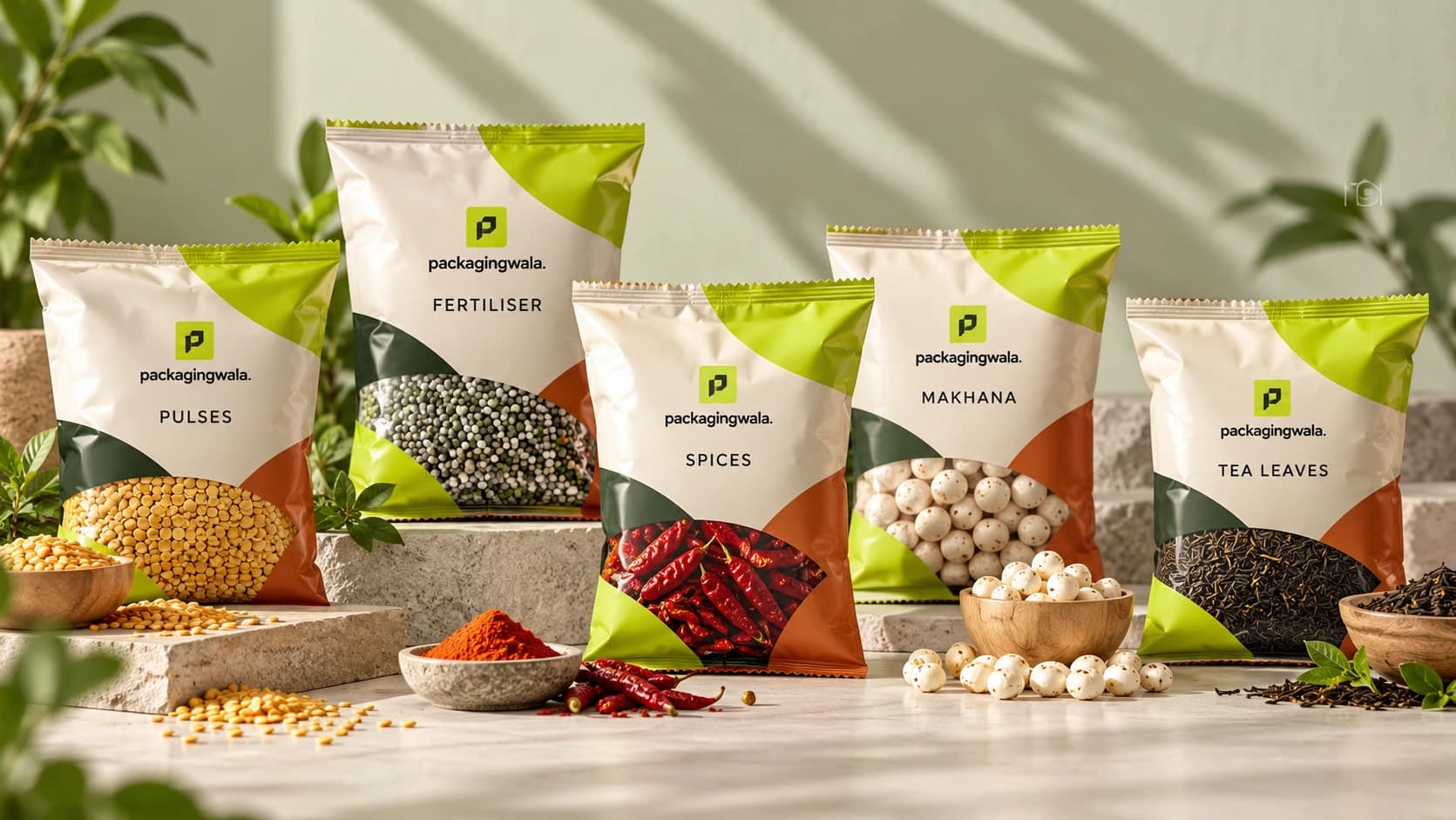 Central seal pillow pouch packaging collection